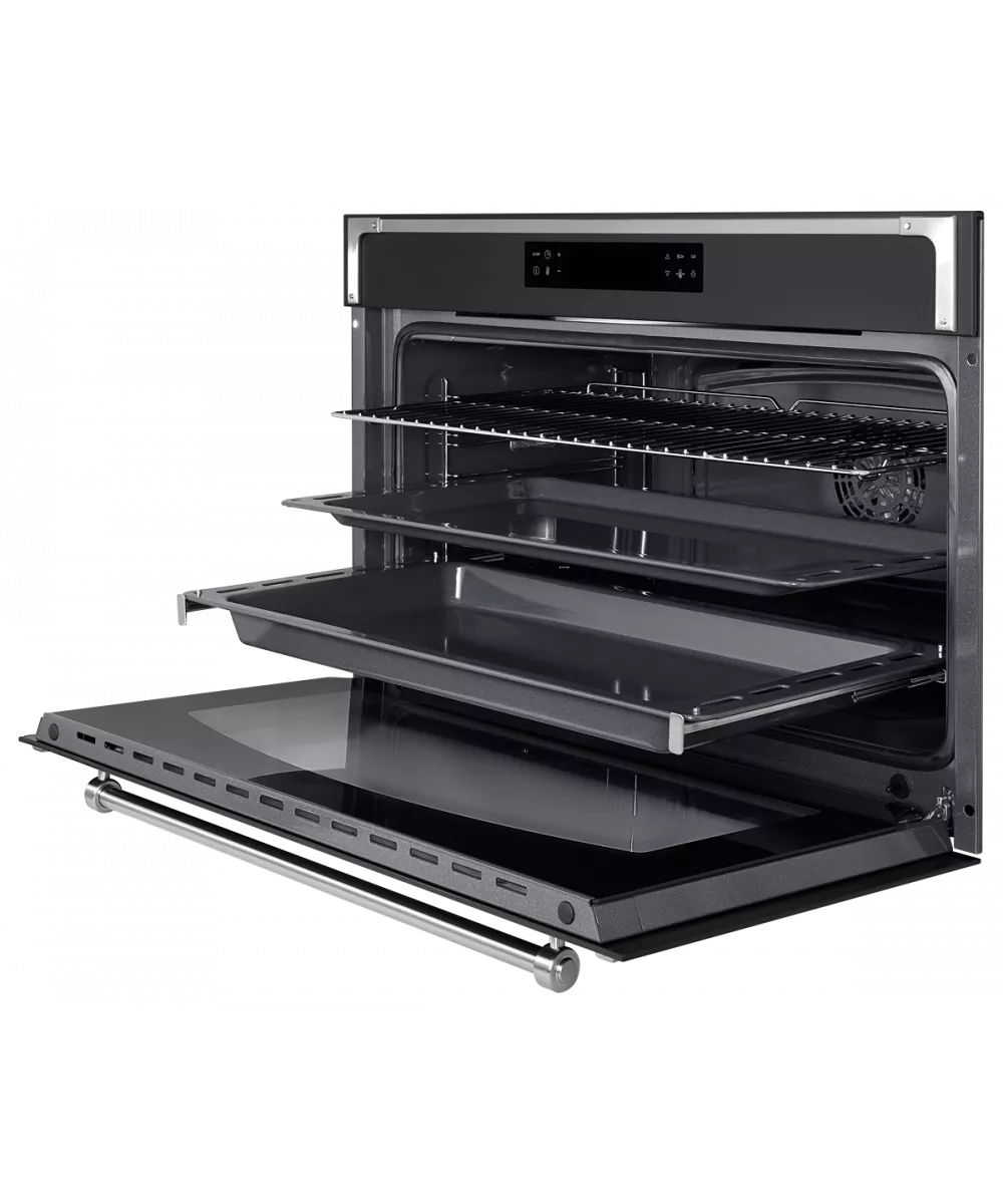 Духовой шкаф Kuppersberg FR911ANT Silver открытый вид сбоку