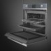 Электрический духовой шкаф Smeg SO6102M2S в открытом виде вид сбоку
