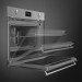 Электрический духовой шкаф Smeg SOP6301S2X в открытом виде вид сбоку 1