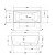Схема ванны Duravit DuraSquare 700430000000000 из искусственного камня